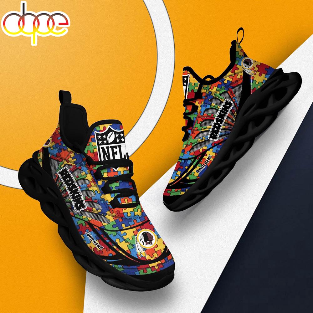 Sportswearmerch Washington Commanders NFL Autism Clunky Max Soul Shoes Sneakers For Men And Women