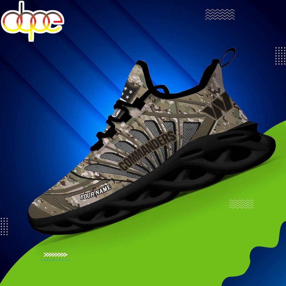 Sportswearmerch Washington Commanders NFL Camo Veteran Day Max Soul Shoes Sneakers For Men And Women