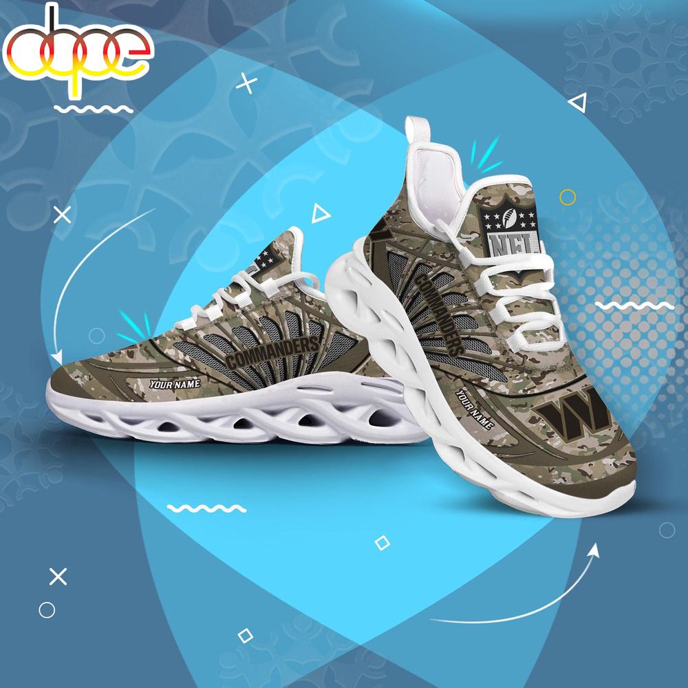 Sportswearmerch Washington Commanders NFL Camo Veteran Day Max Soul Shoes Sneakers For Men And Women