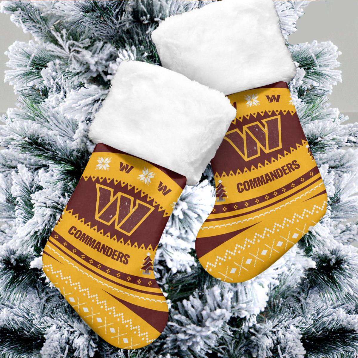 Sportswearmerch Washington Commanders NFL Christmas Socks For Fan