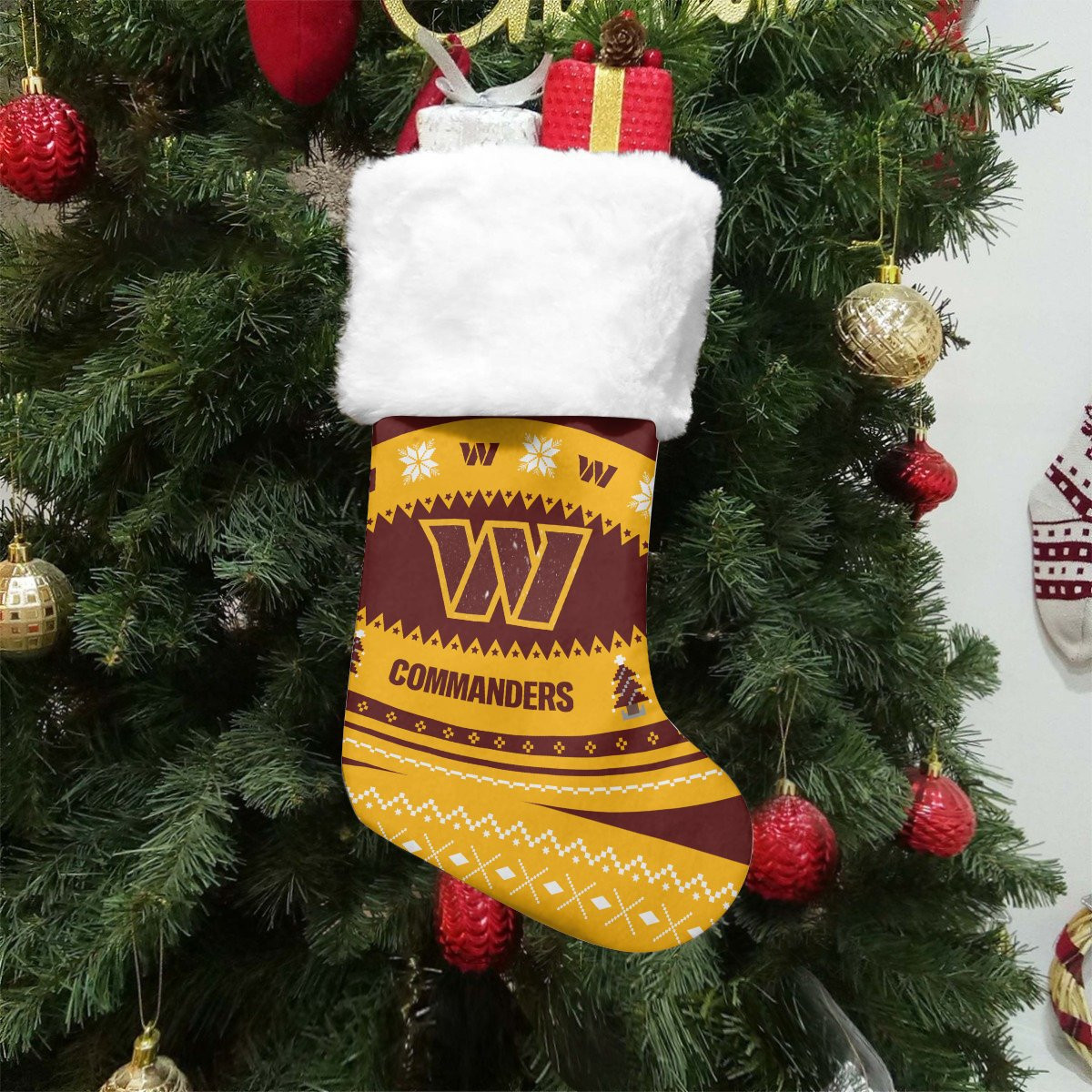 Sportswearmerch Washington Commanders NFL Christmas Socks For Fan