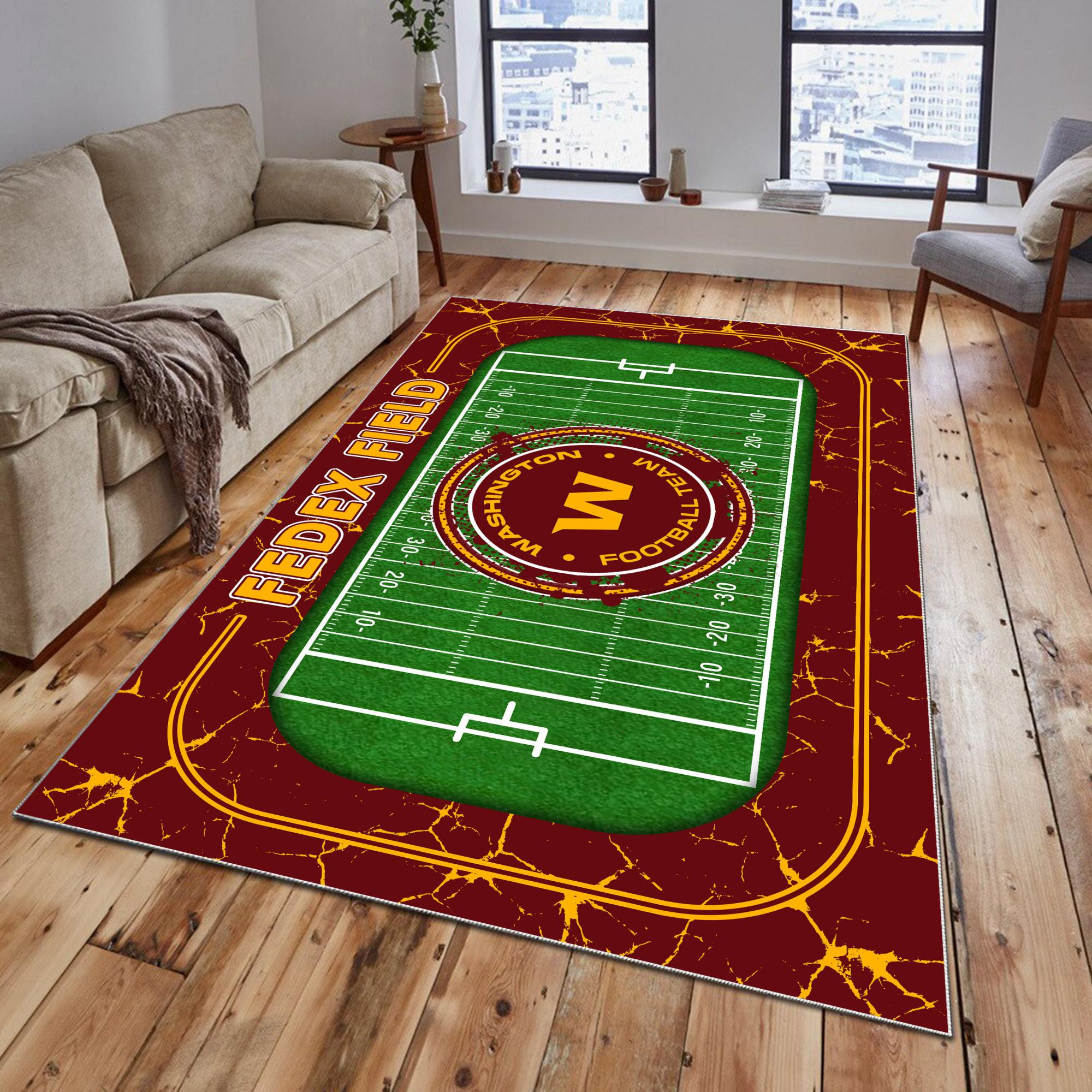 Sportswearmerch Washington Commanders NFL Football Team Area Rug For Fan