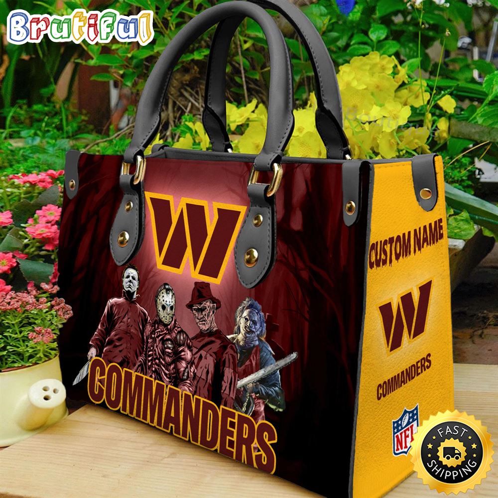 Sportswearmerch Washington Commanders NFL Halloween Leather Handbag For Fan