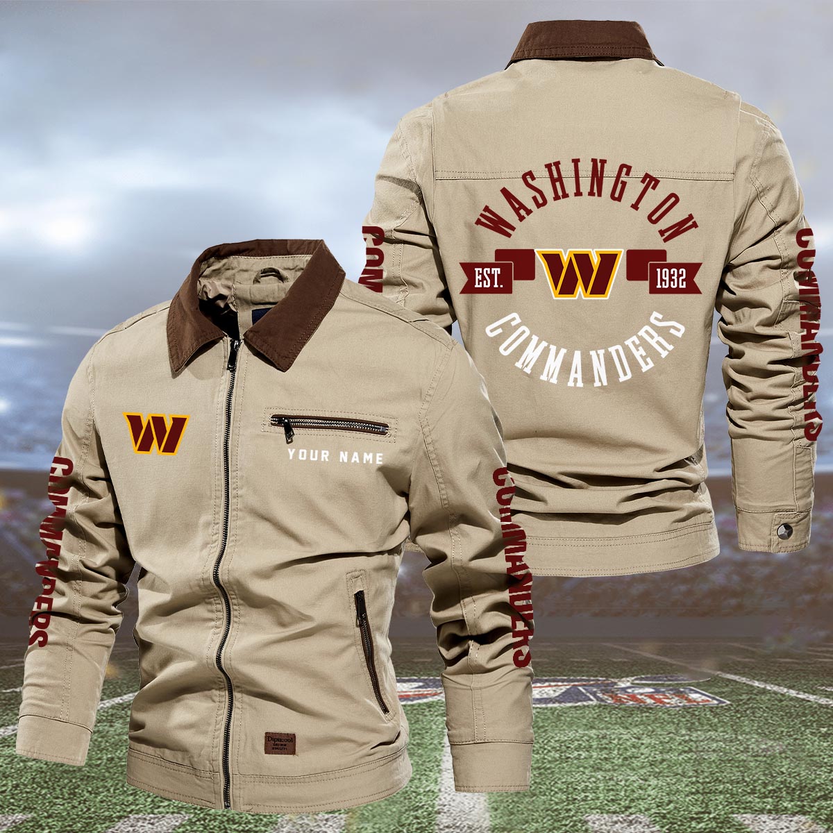 Sportswearmerch Washington Commanders NFL Lapel Jacket For Fan