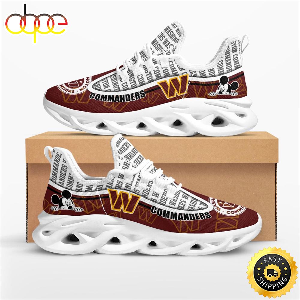 Sportswearmerch Washington Commanders NFL Mickey Mouse Max Soul Shoes Sneakers For Men And Women
