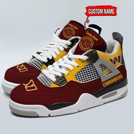 Sportswearmerch Washington Commanders NFL Personalized Air Jordan 4 SnAJ4 Sneakers Shoes For Men And Women