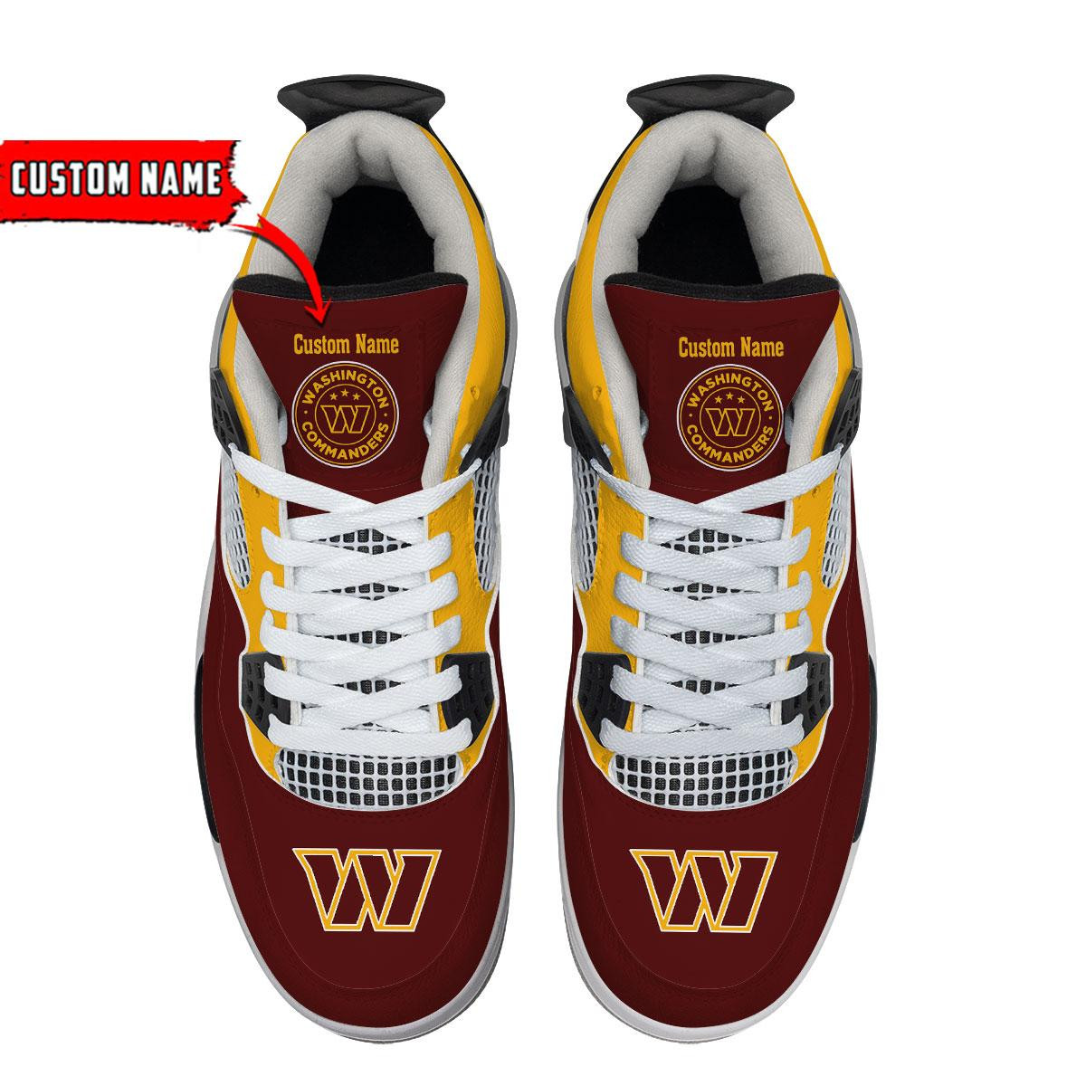 Sportswearmerch Washington Commanders NFL Personalized Air Jordan 4 SnAJ4 Sneakers Shoes For Men And Women