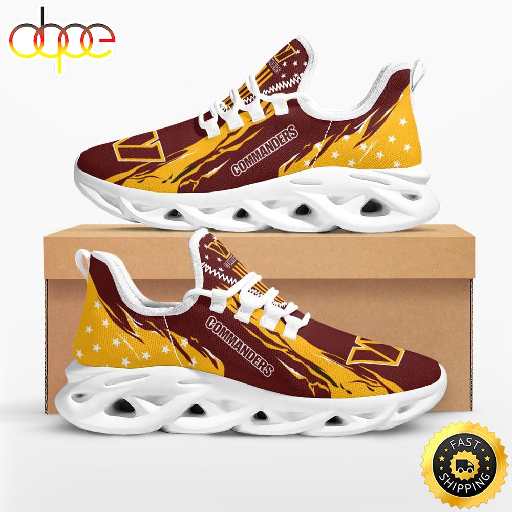 Sportswearmerch Washington Commanders NFL Stars and Stripes Max Soul Shoes Sneakers For Men And Women