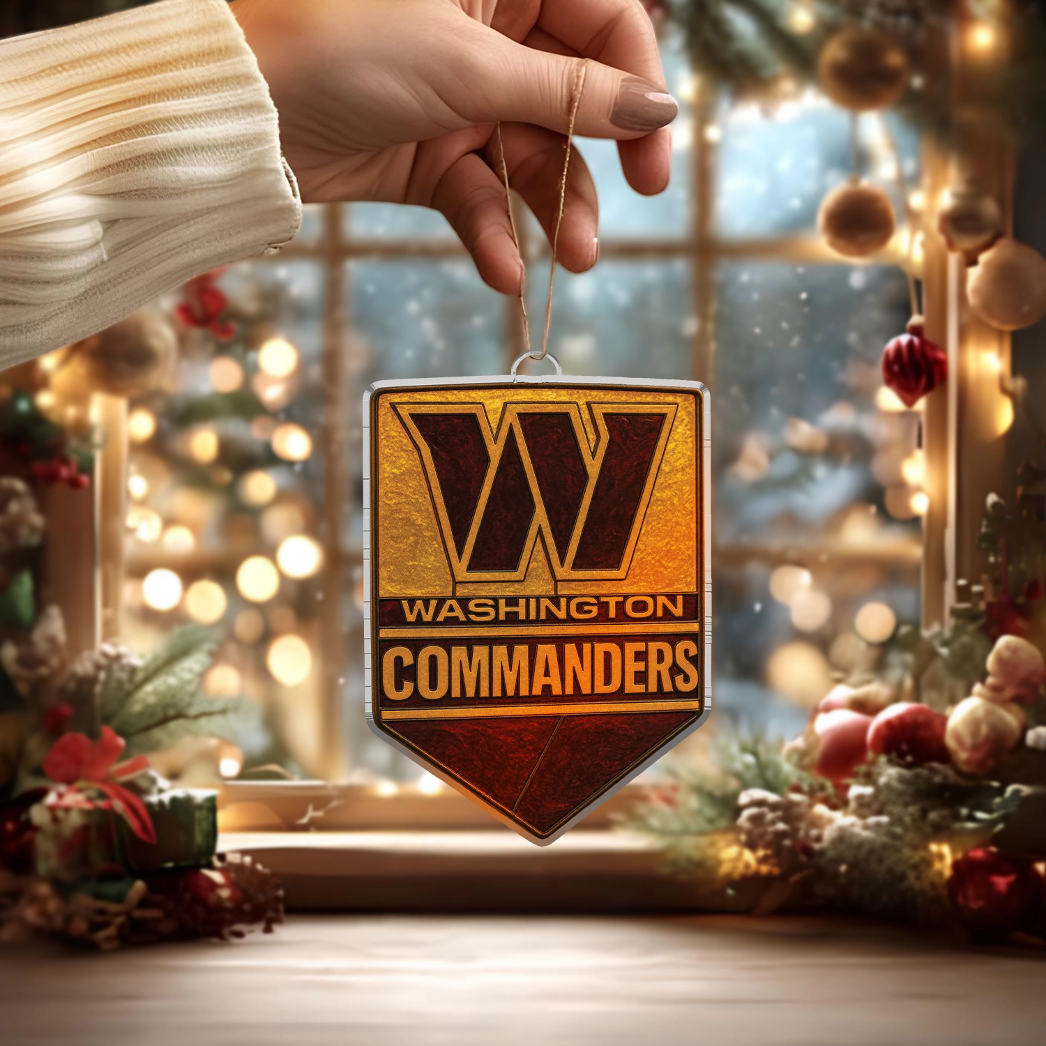 Sportswearmerch Washington Commanders NFL x Christmas Acrylic Ornament Gift For Fans