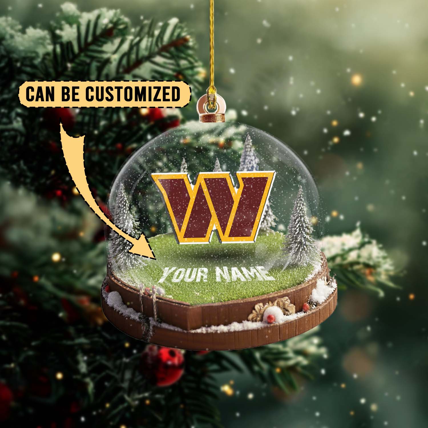 Sportswearmerch Washington Commanders NFL x Christmas Acrylic Ornament Gift For Fans