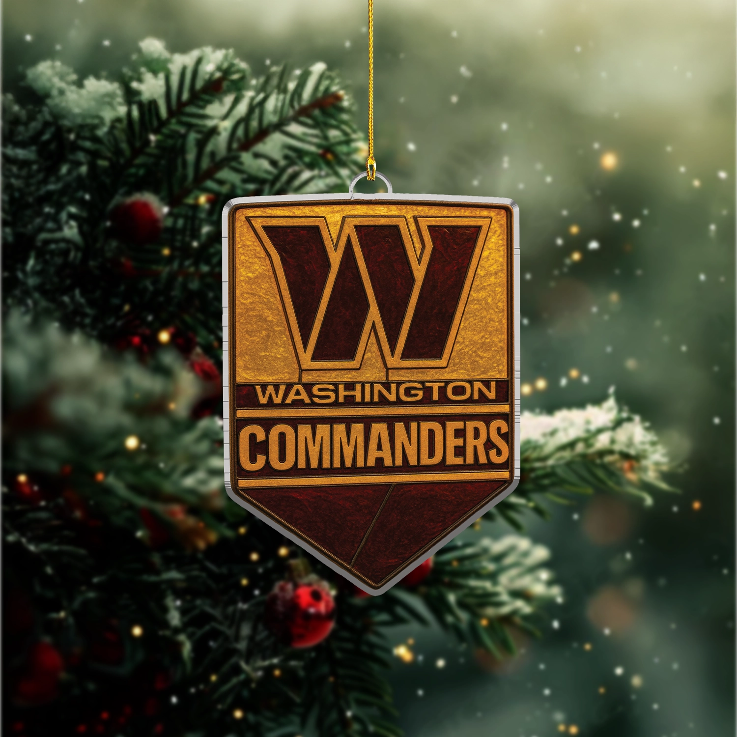 Sportswearmerch Washington Commanders NFL x Christmas Acrylic Ornament Gift For Fans