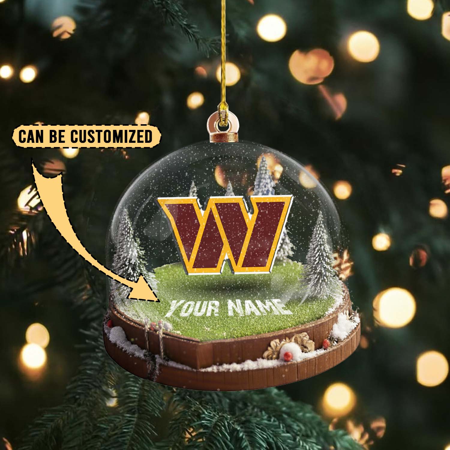 Sportswearmerch Washington Commanders NFL x Christmas Acrylic Ornament Gift For Fans