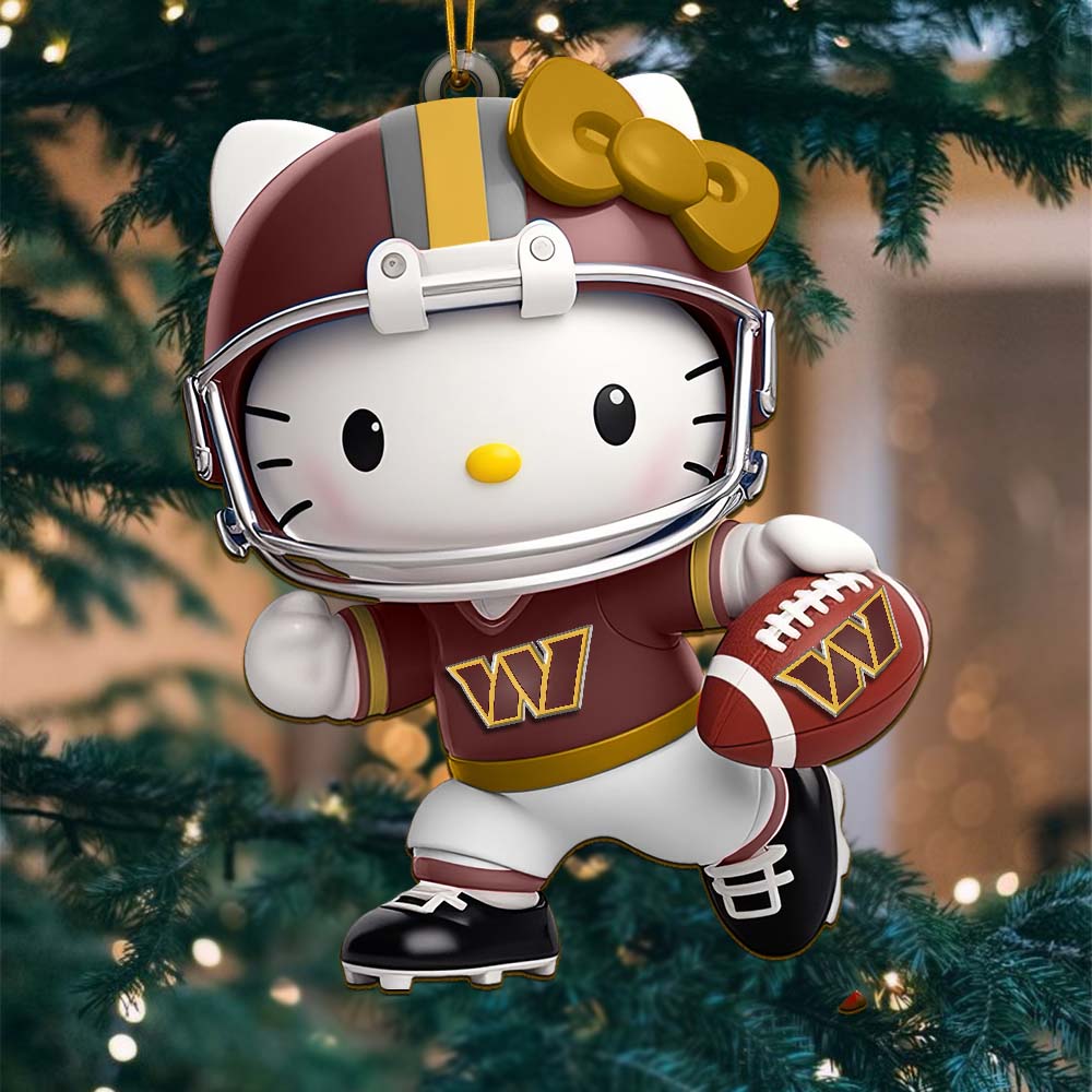Sportswearmerch Washington Commanders NFL x Hello Kitty Personalized Acrylic Ornament Gift For Fans