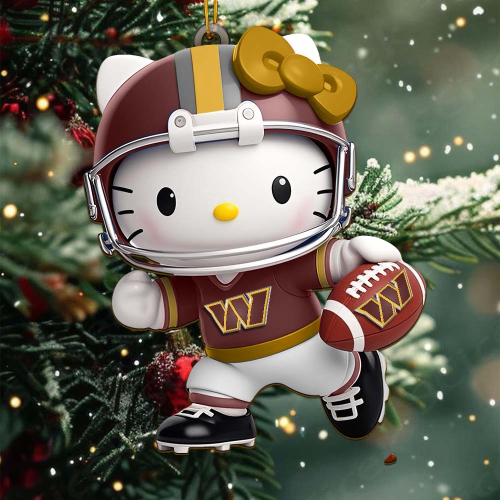 Sportswearmerch Washington Commanders NFL x Hello Kitty Personalized Acrylic Ornament Gift For Fans