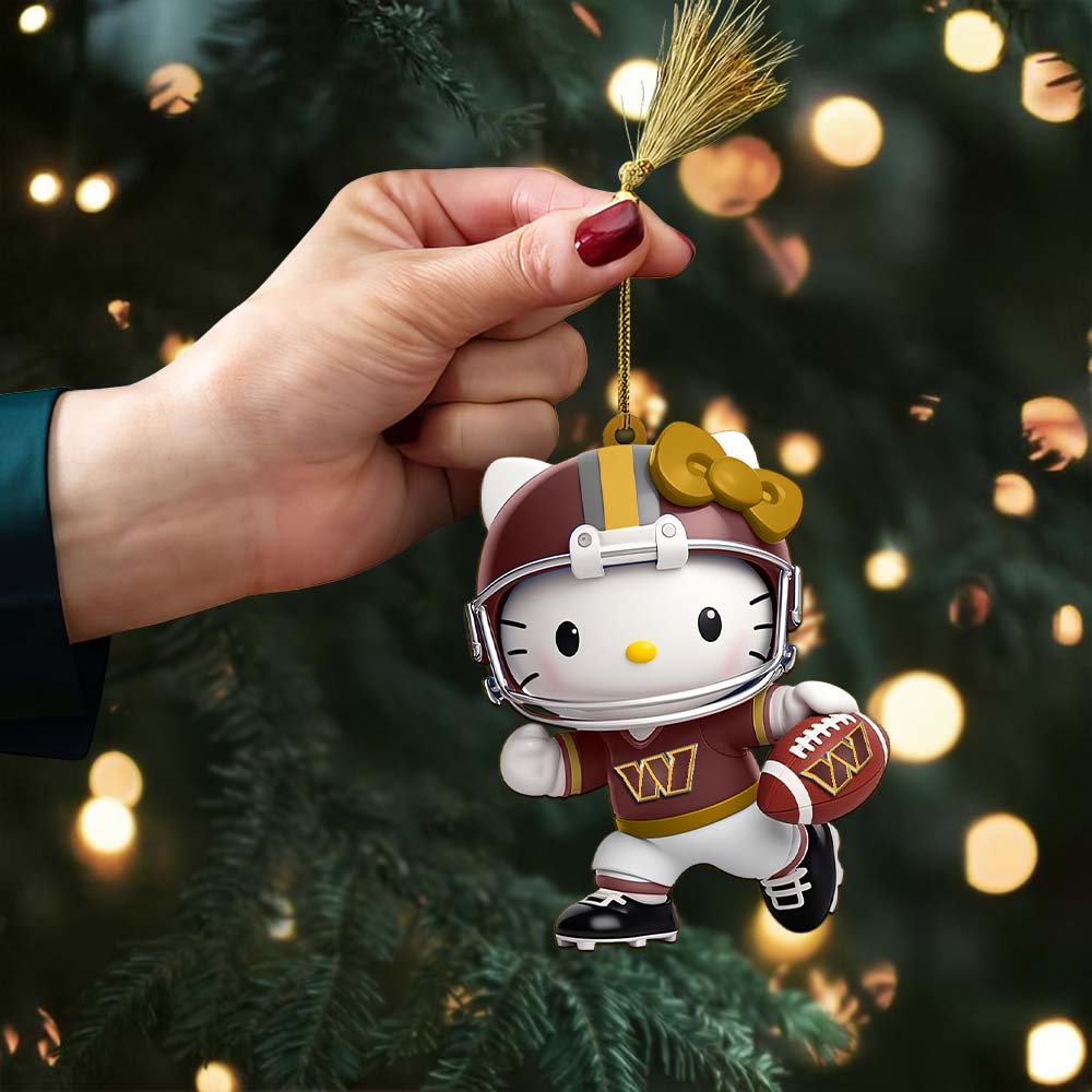 Sportswearmerch Washington Commanders NFL x Hello Kitty Personalized Acrylic Ornament Gift For Fans