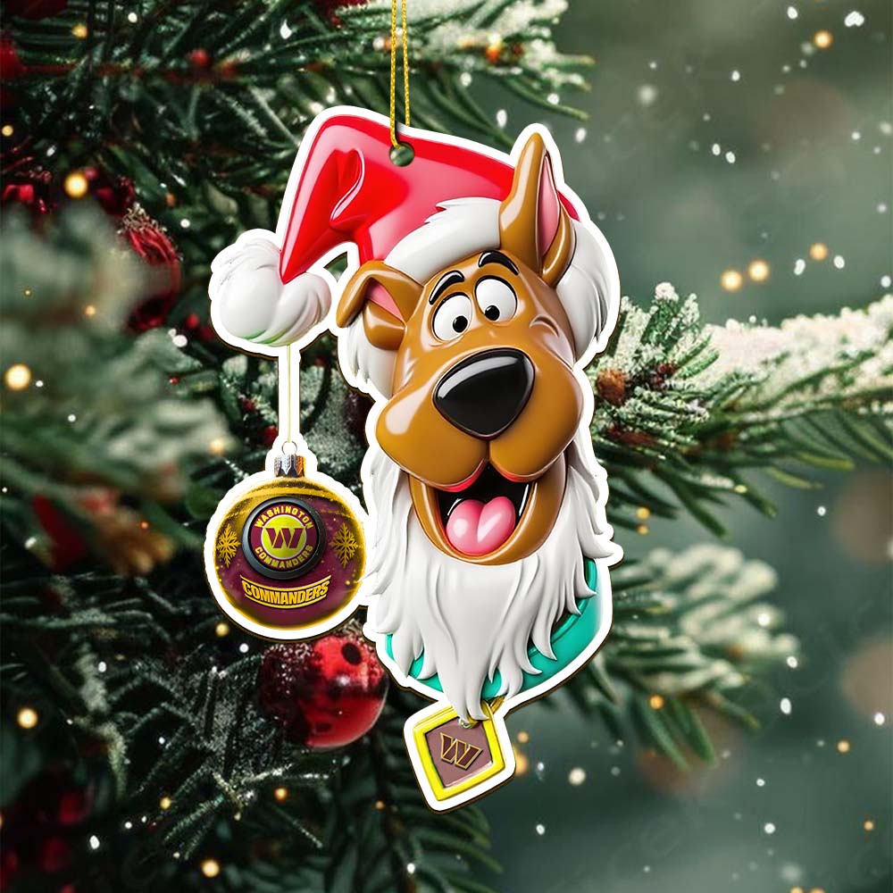 Sportswearmerch Washington Commanders NFL x Scooby doo x Christmas Acrylic Ornament Gift For Fan