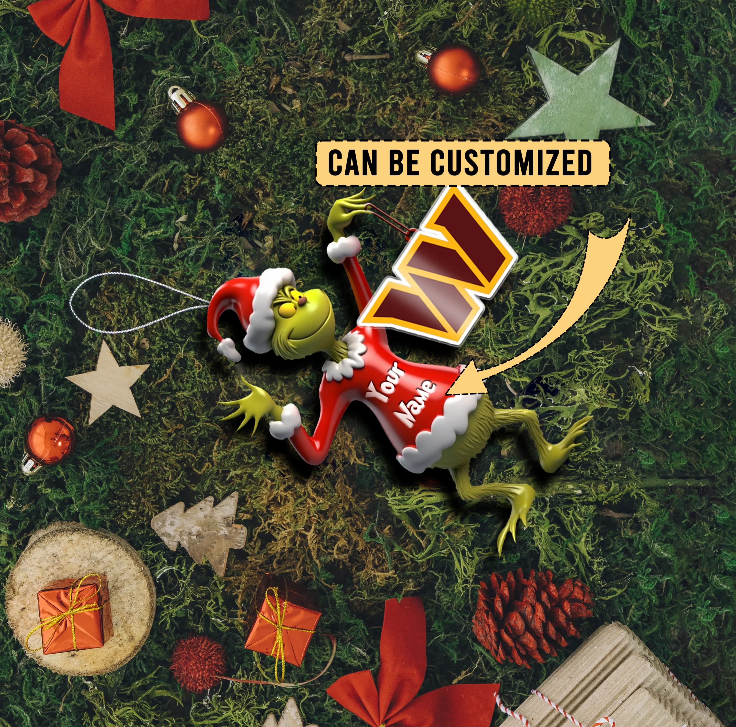 Sportswearmerch Washington Commanders NFL x The Grinch Acrylic Ornament Gift For Fans