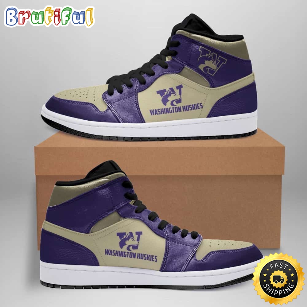Sportswearmerch Washington Huskies NCAA AJ1 High Sneakers Shoes For Men And Women