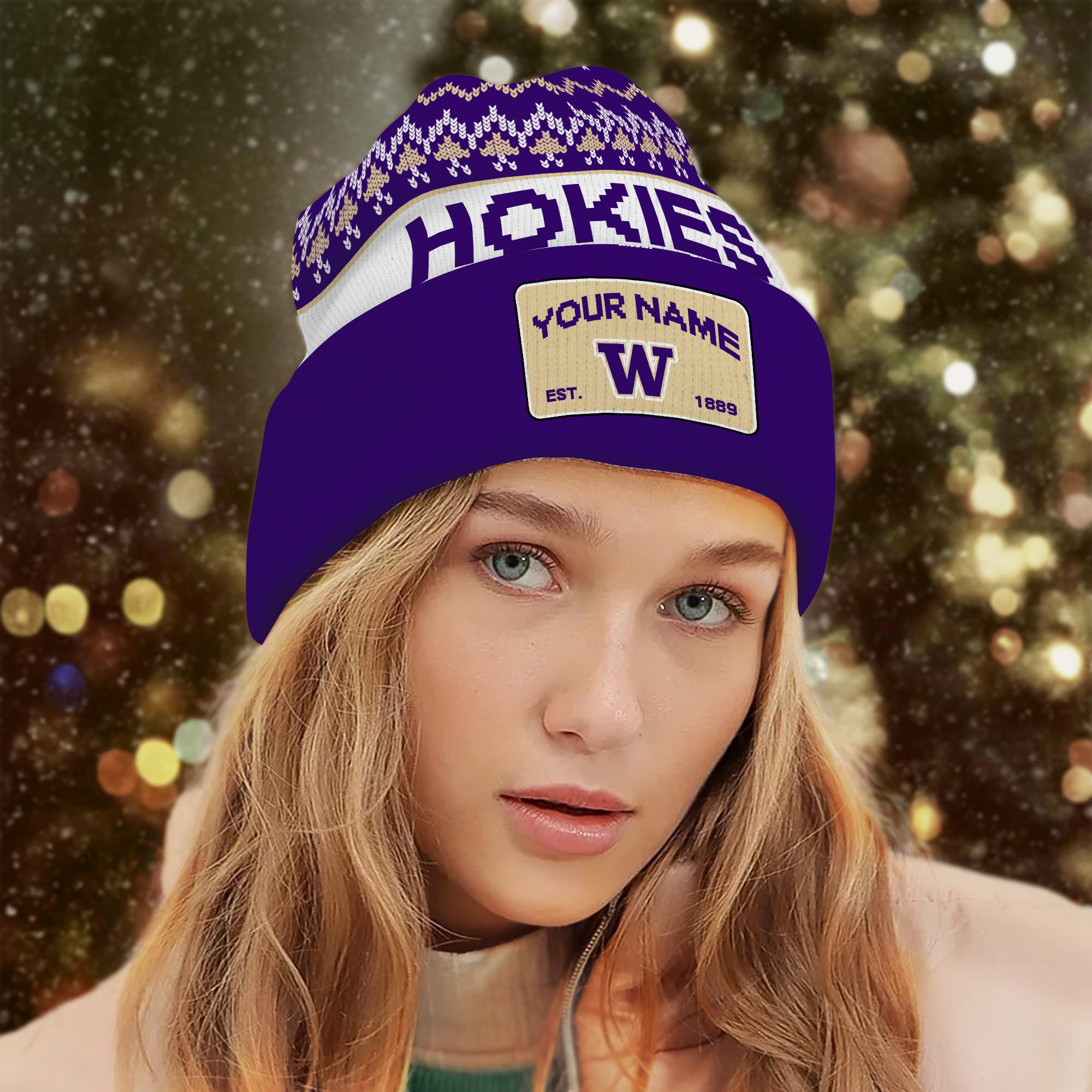 Sportswearmerch Washington Huskies NCAA Christmas Beanie Hat For Fan