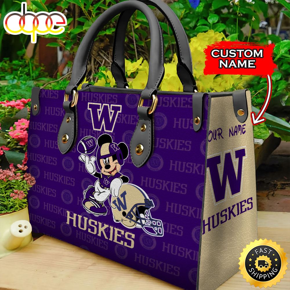 Sportswearmerch Washington Huskies NCAA Mickey Leather Bag For Fan
