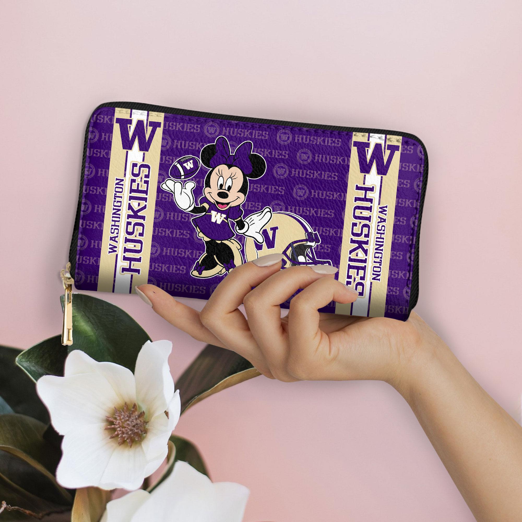 Sportswearmerch Washington Huskies NCAA x Minnie Women Leather Handbag For Fan