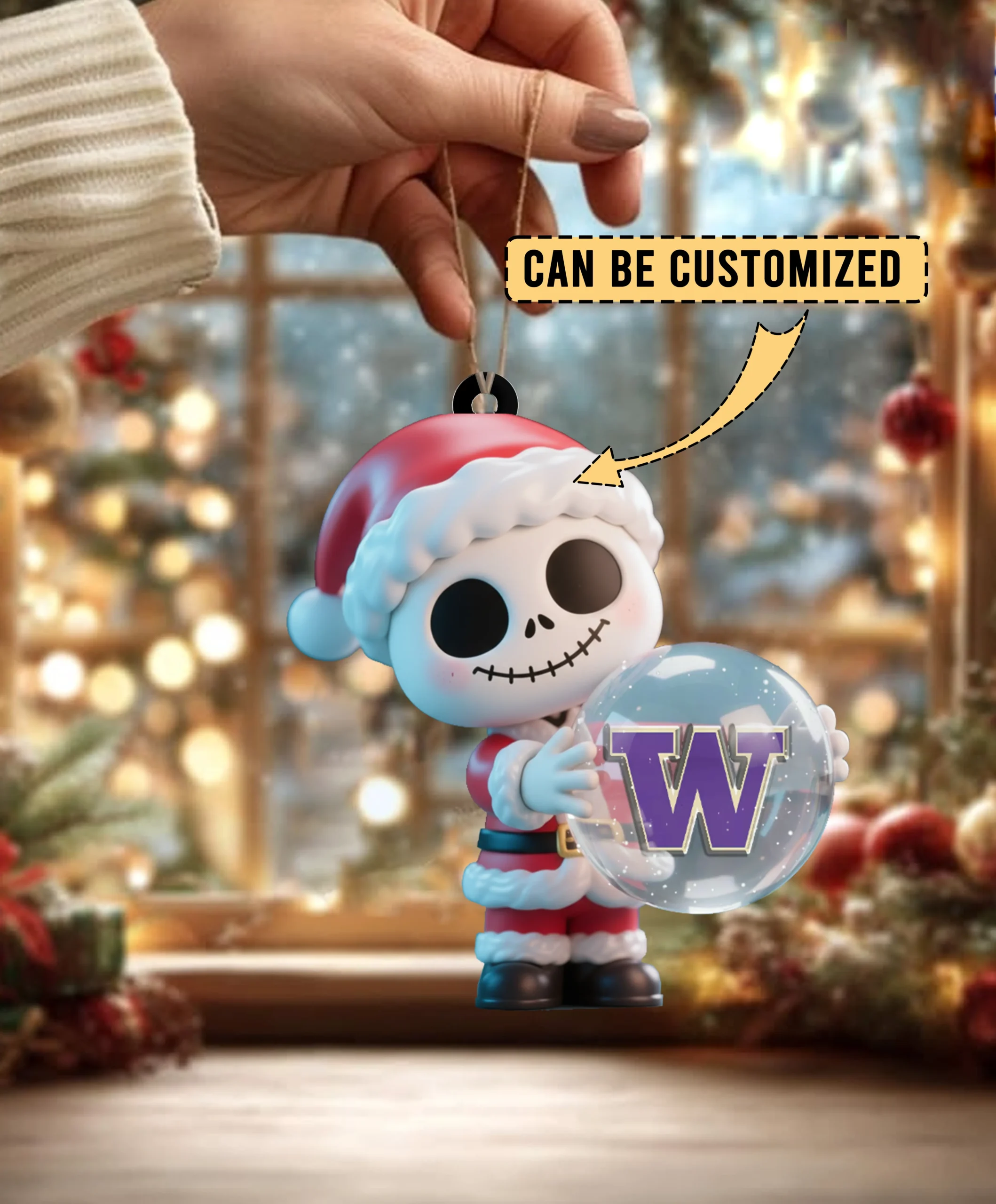 Sportswearmerch Washington Huskies NCAA x The Nightmare Before Christmas Acrylic Ornament Gift For Fans