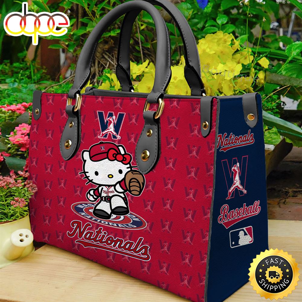 Sportswearmerch Washington Nationals MLB x Kitty Women Leather Hand Bag For Fan