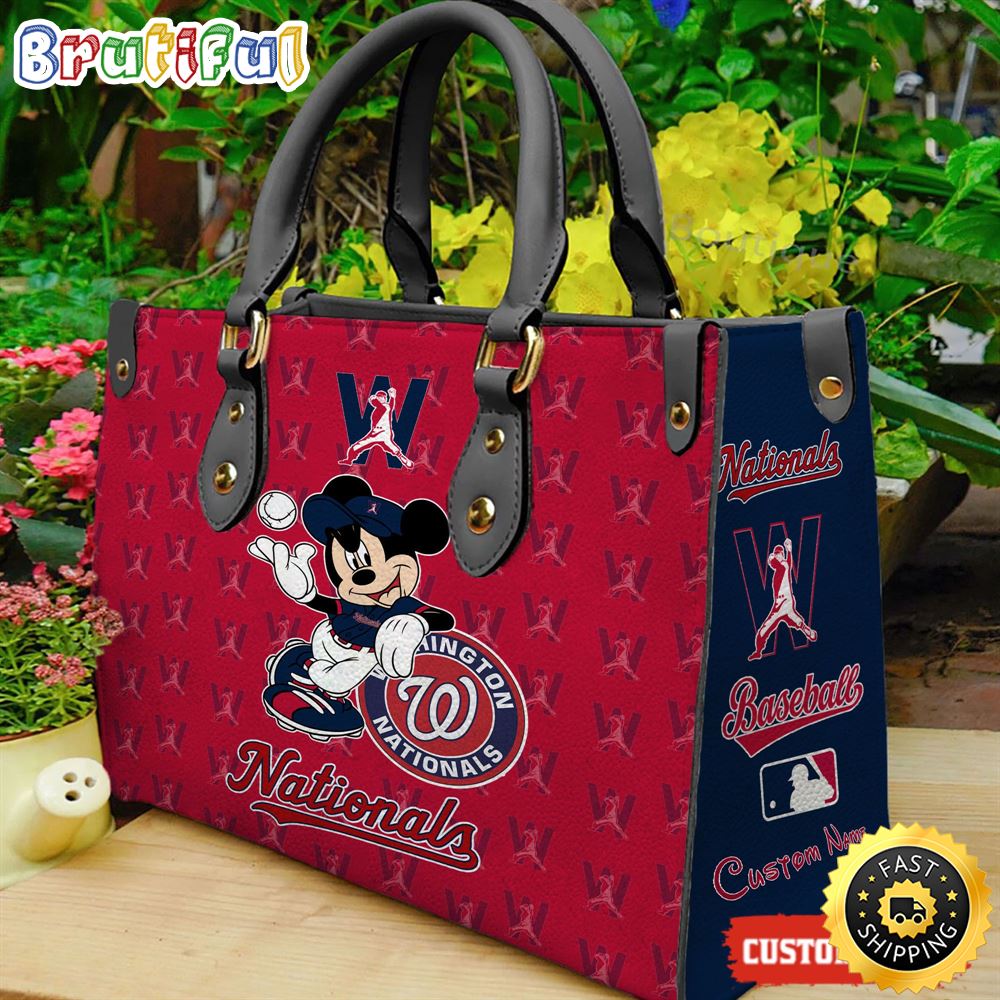 Sportswearmerch Washington Nationals MLB x Mickey Leather Handbag For Fan