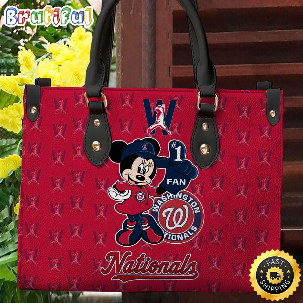 Sportswearmerch Washington Nationals MLB x Minnie Leather Handbag For Fan