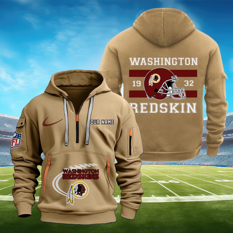 Sportswearmerch Washington Redskin NFL Half Zip Hoodie Personalized For Fan