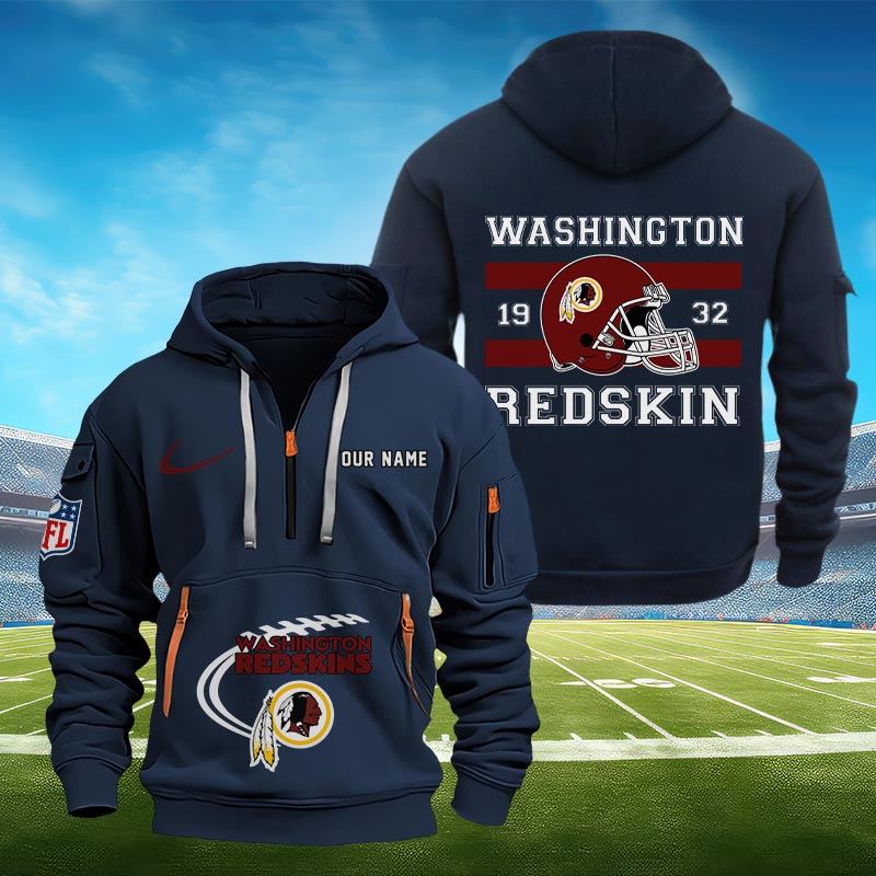 Sportswearmerch Washington Redskin NFL Half Zip Hoodie Personalized For Fan