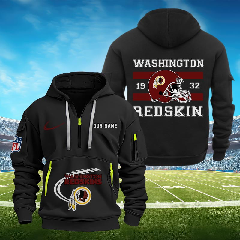 Sportswearmerch Washington Redskin NFL Half Zip Hoodie Personalized For Fan