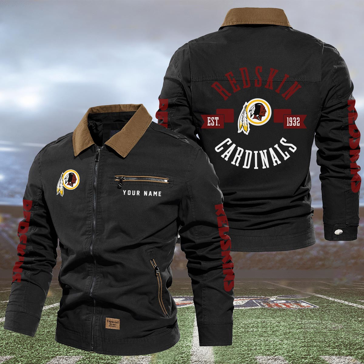 Sportswearmerch Washington Redskin NFL Lapel Jacket For Fan