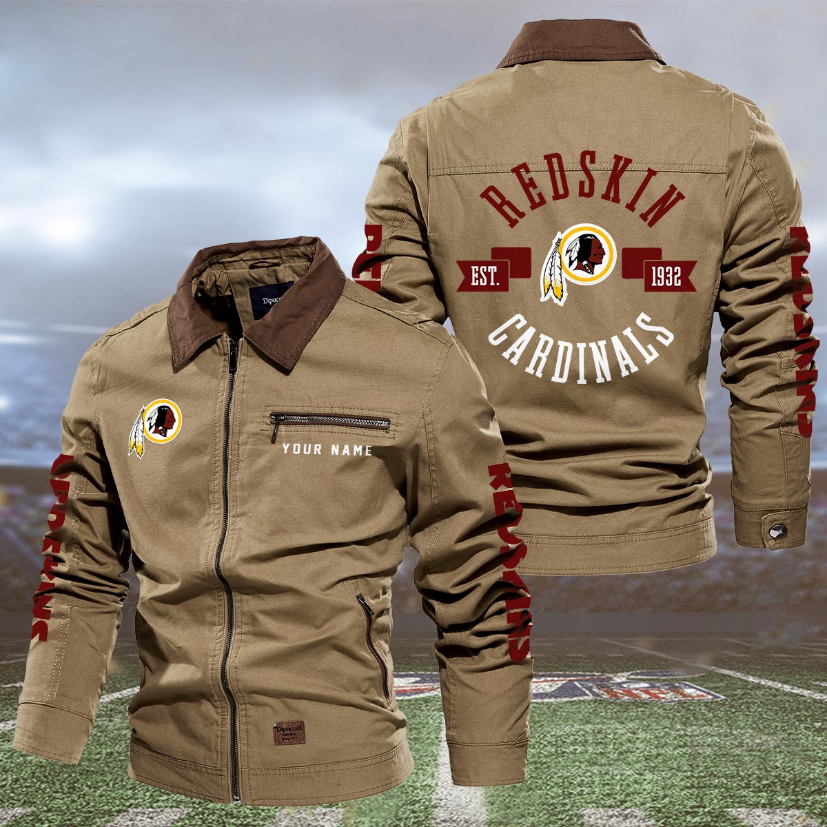 Sportswearmerch Washington Redskin NFL Lapel Jacket For Fan