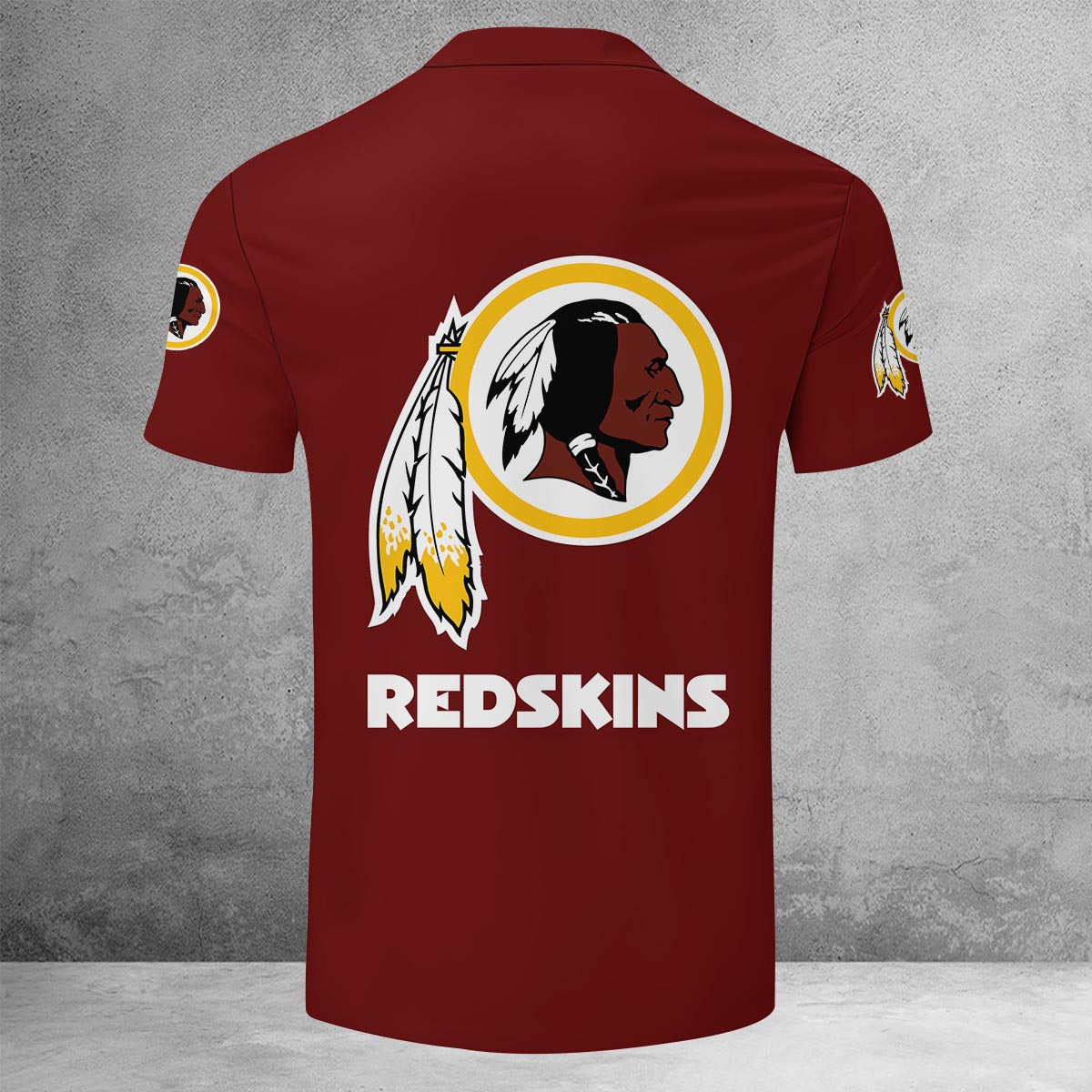 Sportswearmerch Washington Redskin NFL Lapel Zip Polo Shirt For Fan