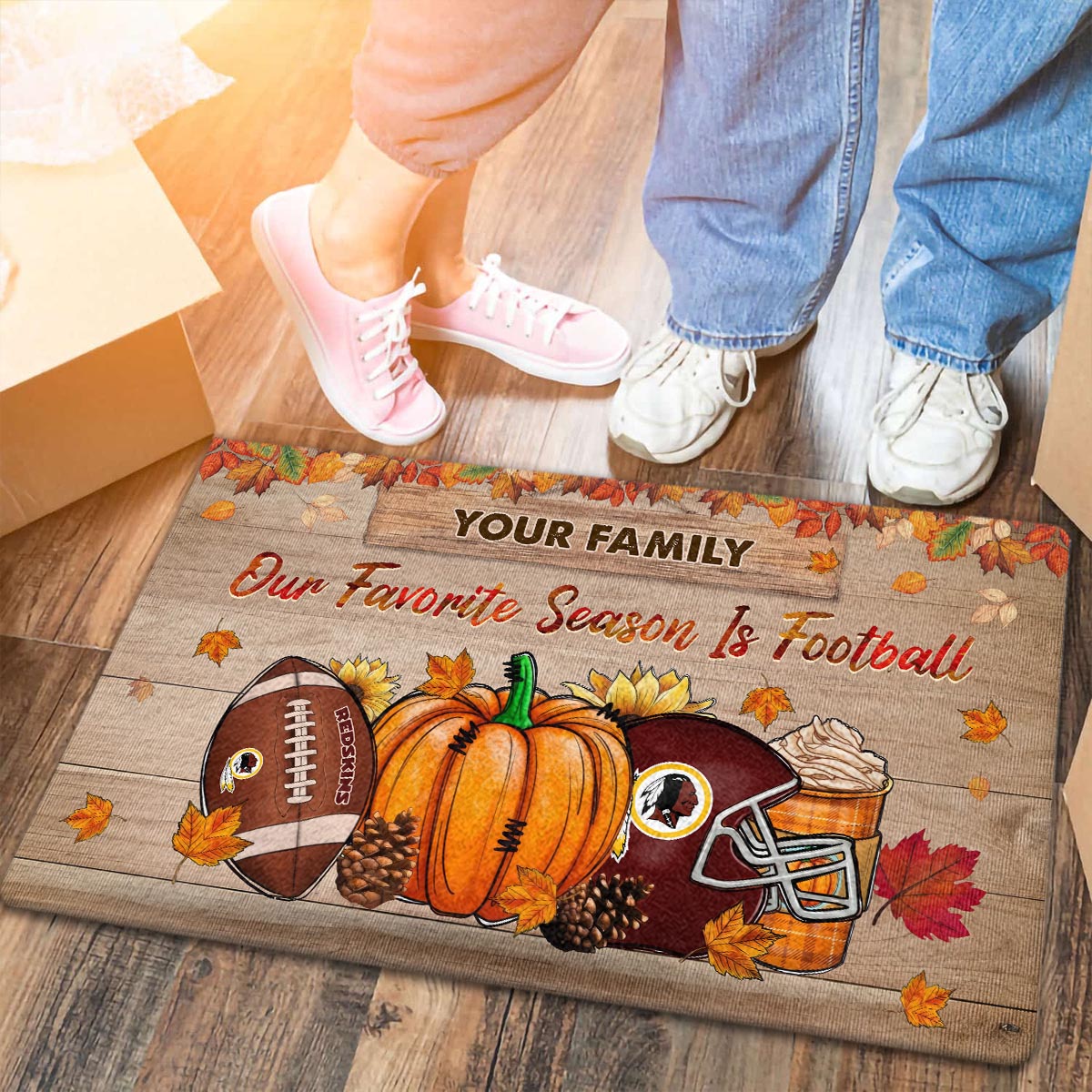 Sportswearmerch Washington Redskin NFL Our Favorite Season is Football Doormat For Fan