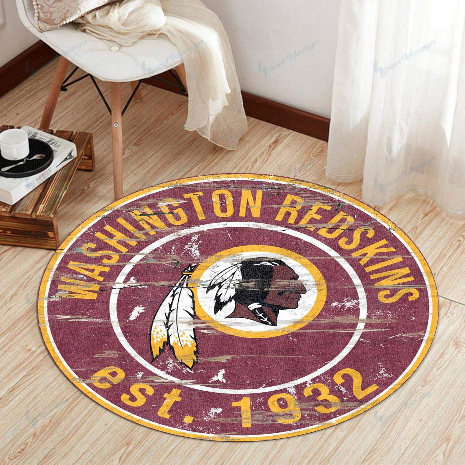 Sportswearmerch Washington Redskins NFL Round Rug For Fan
