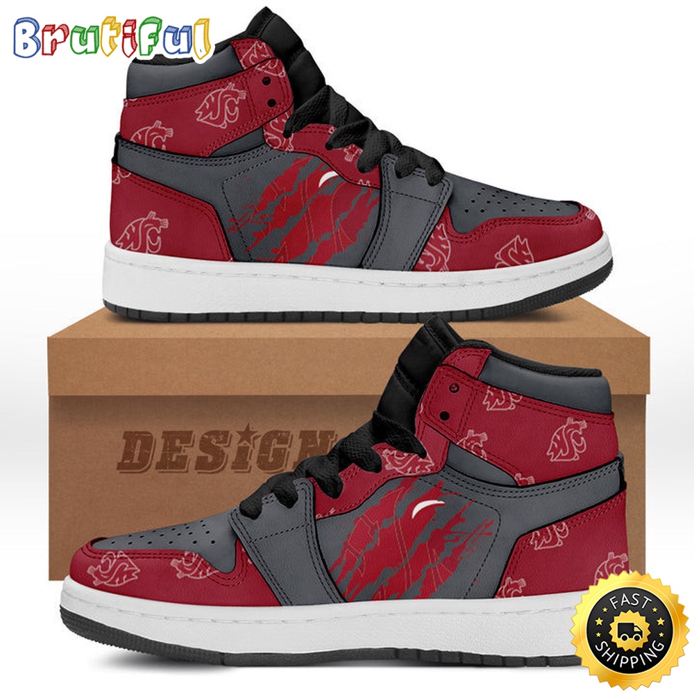 Sportswearmerch Washington State Cougars NCAA AJ1 High Sneakers Shoes For Men And Women