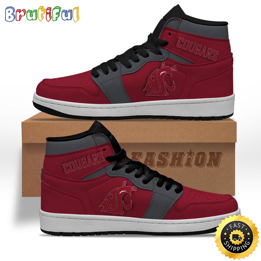 Sportswearmerch Washington State Cougars NCAA AJ1 High Sneakers Shoes For Men And Women