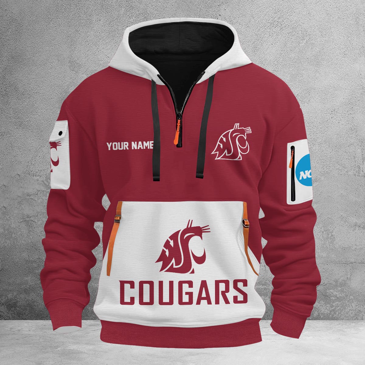 Sportswearmerch Washington State Cougars NCAA Half Zip Hoodie Personalized For Fan