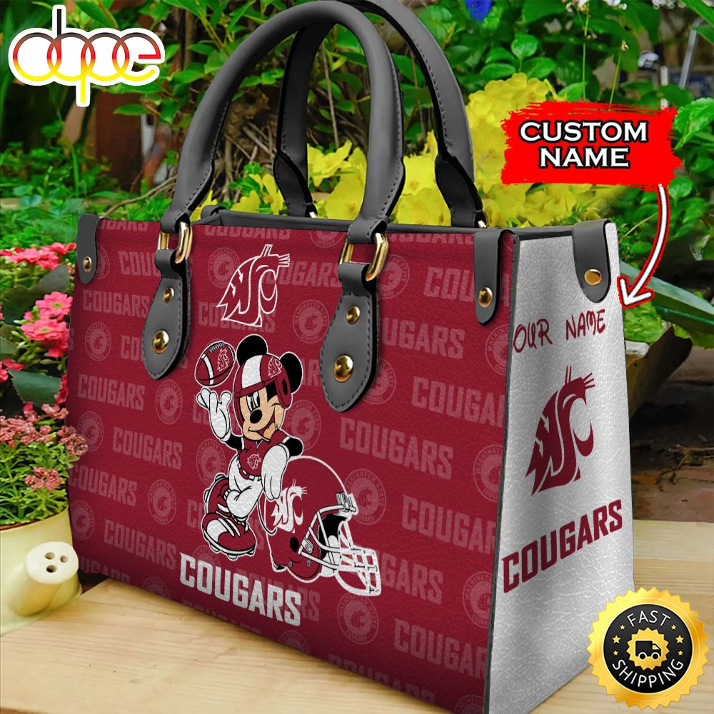 Sportswearmerch Washington State Cougars NCAA Mickey Leather Bag For Fan