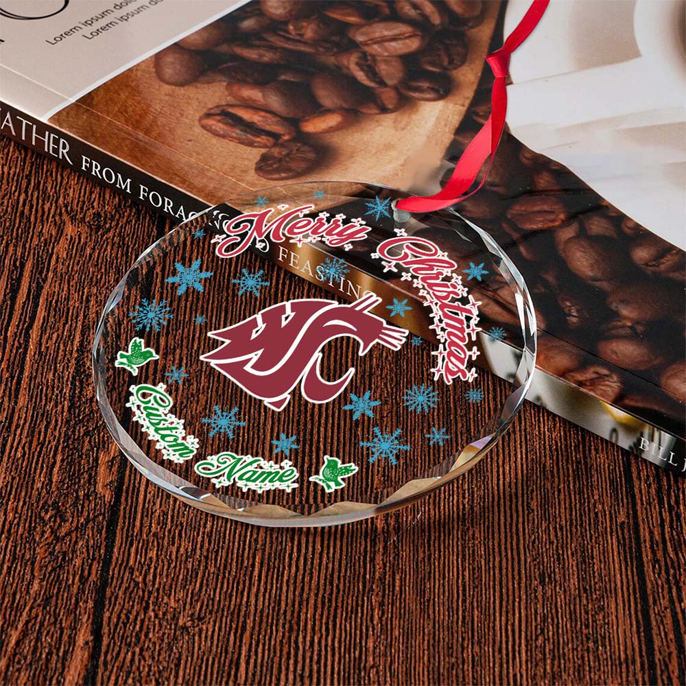 Sportswearmerch Washington State Cougars NCAA x Christmas Glass Ornament Gift For Fans