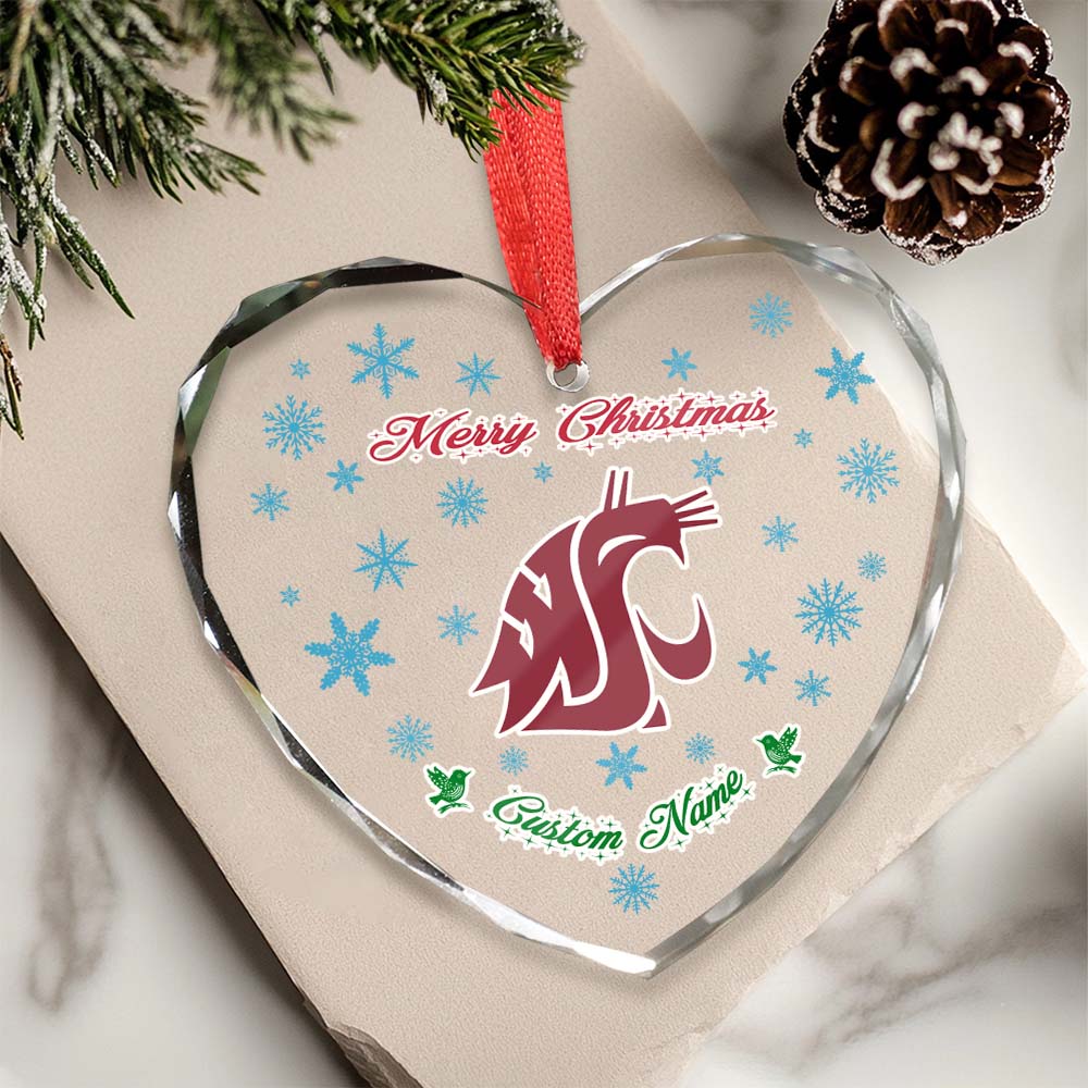Sportswearmerch Washington State Cougars NCAA x Christmas Glass Ornament Gift For Fans