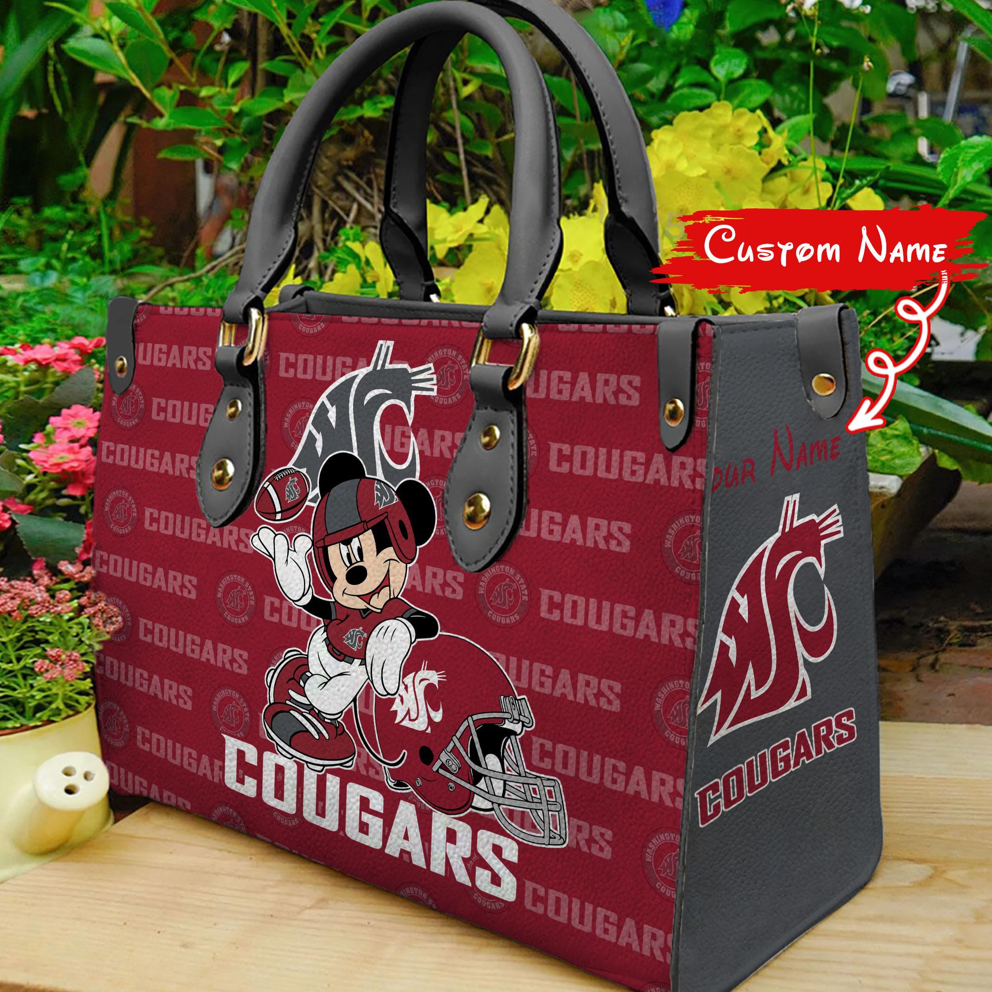 Sportswearmerch Washington State Cougars NCAA x Mickey Women Leather Handbag For Fan