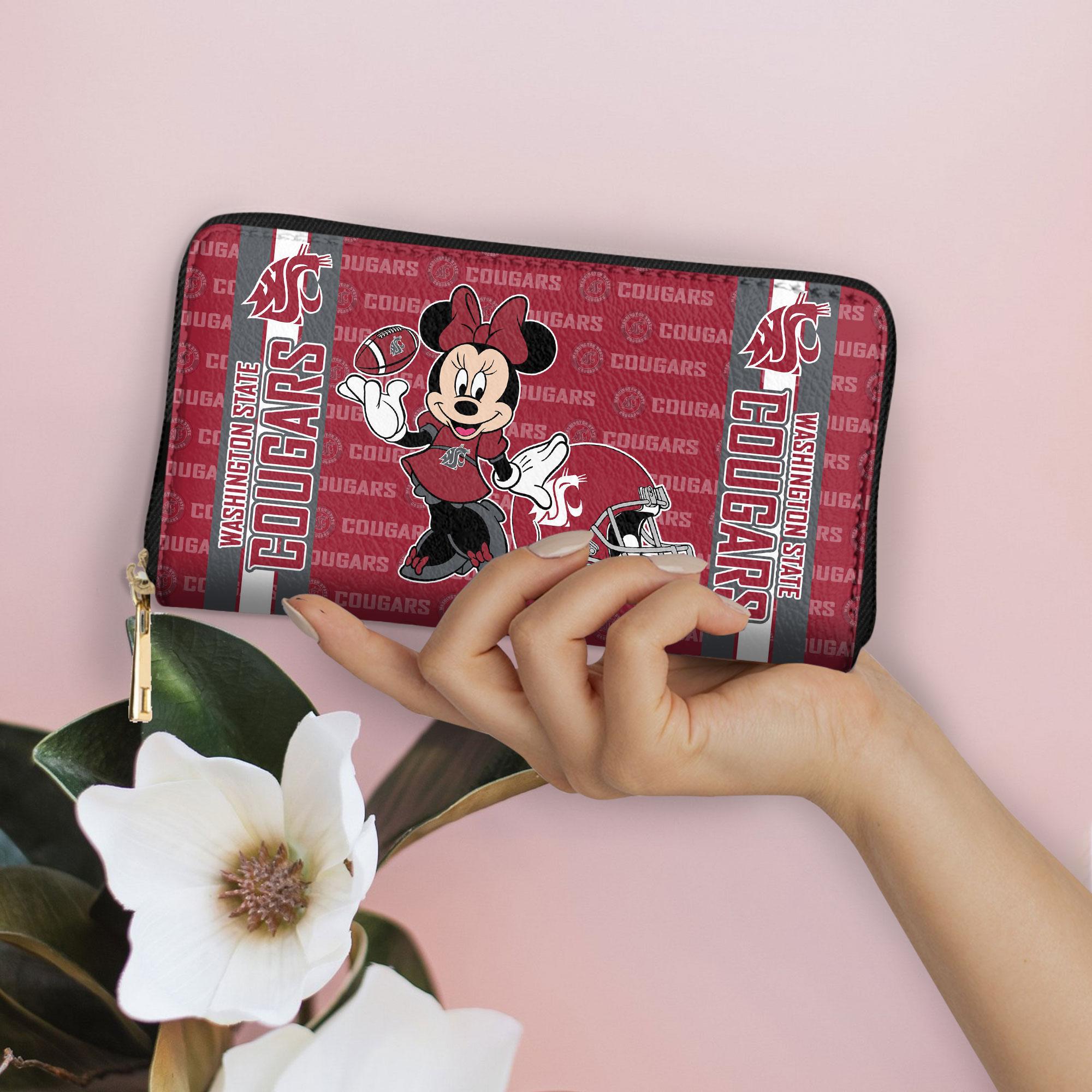 Sportswearmerch Washington State Cougars NCAA x Minnie Women Leather Handbag For Fan