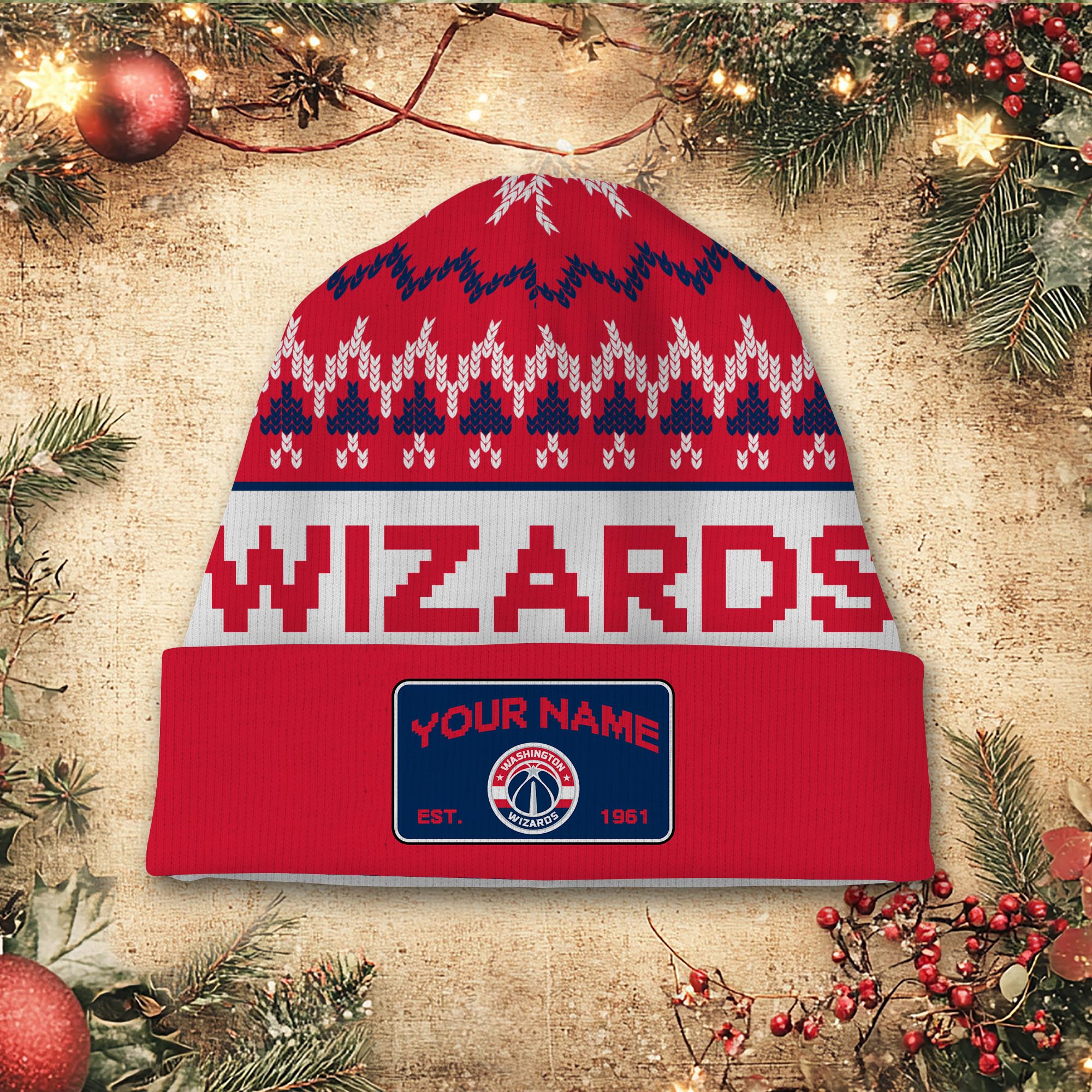 Sportswearmerch Washington Wizards NBA Christmas Beanie Hat For Fan