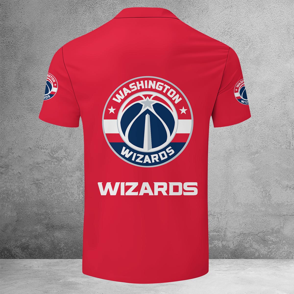Sportswearmerch Washington Wizards NBA Lapel Zip Polo Shirt For Fan
