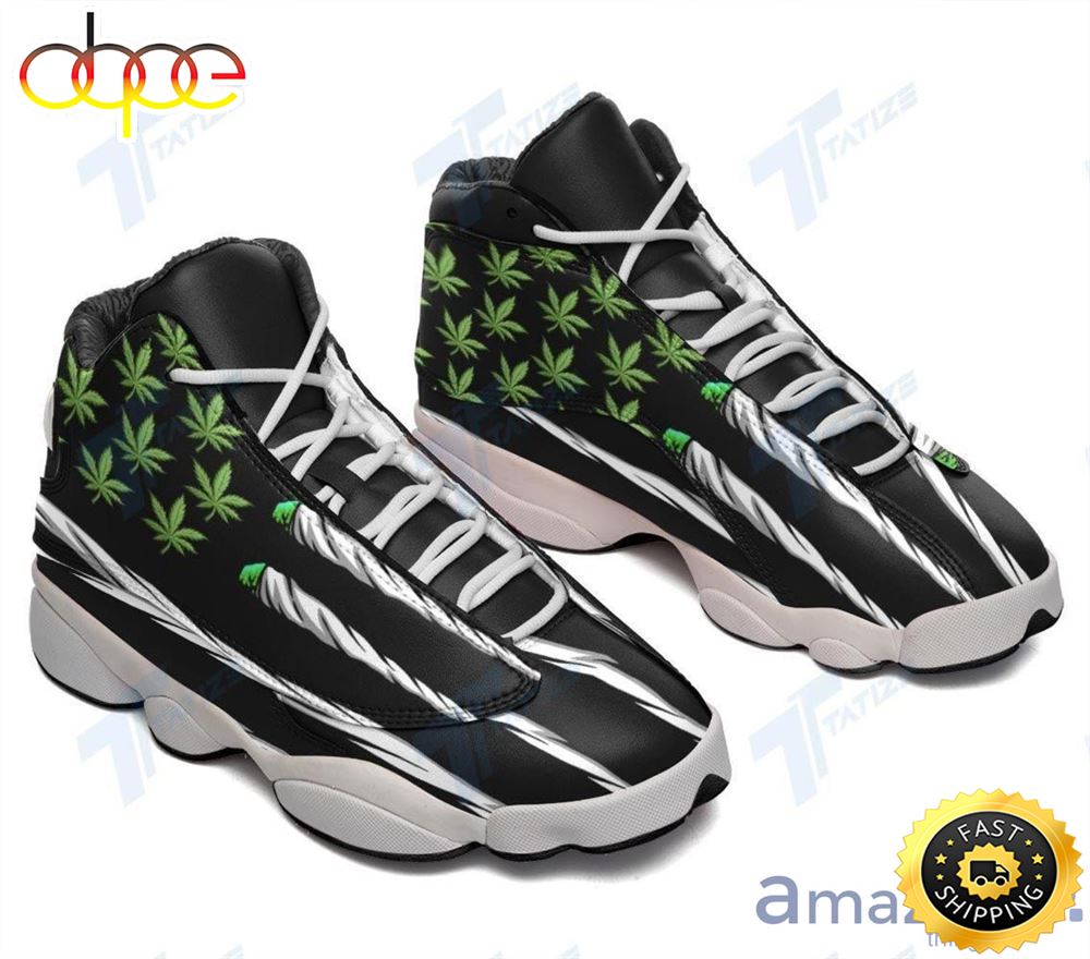 Sportswearmerch Weed Cannabis Flag AJ13 Sneakers Shoes For Men And Women