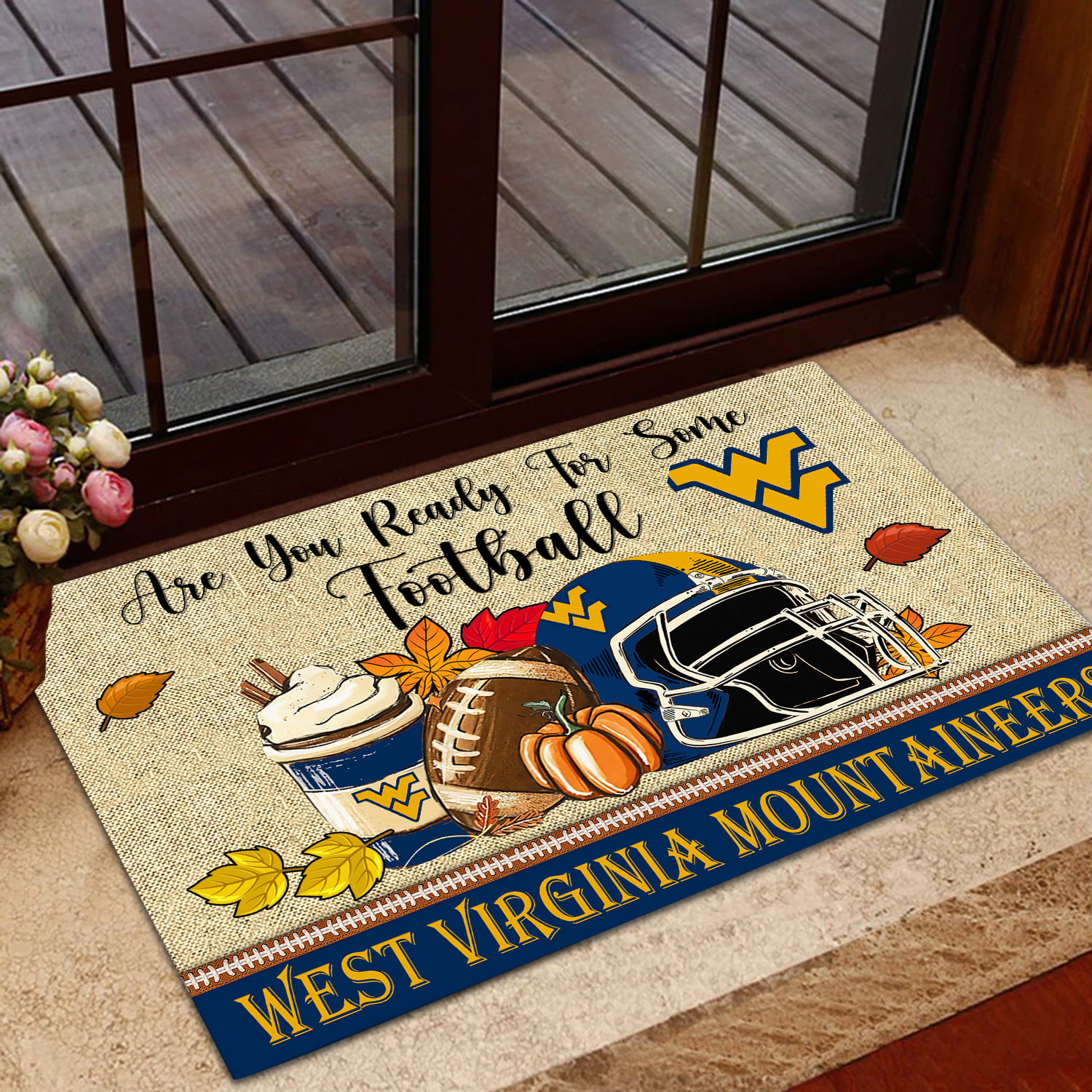 Sportswearmerch West Virginia Mountaineers NCAA Fall Football Custom Doormat For Fan