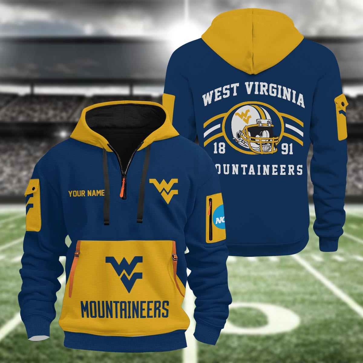 Sportswearmerch West Virginia Mountaineers NCAA Half Zip Hoodie Personalized For Fan